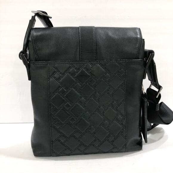 TUMI Ticon Black Leather Map Messenger Bag - Picture 4 of 8